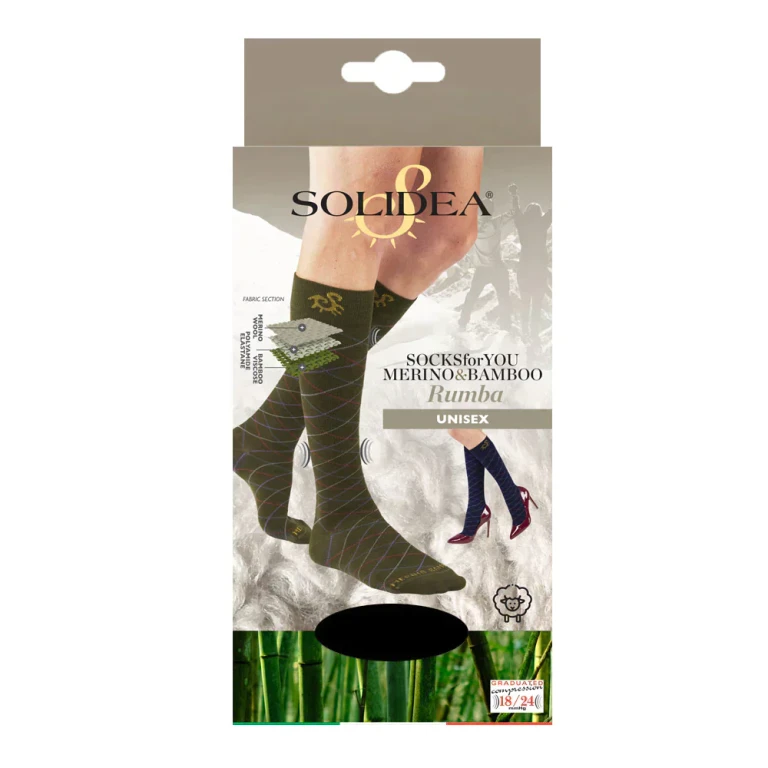 Socks For You Merino Bamboo Rumba Knee Highs 18 24mmHg Black 4XL