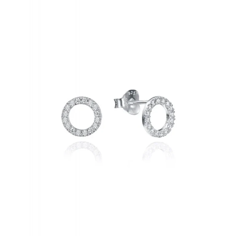 Silver Earrings With Zirconia Classic Rings 71038E000-38