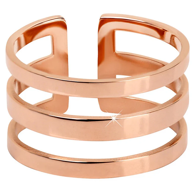 Elegante Triple Ring in Stainless Steel with Rose Gold Plating