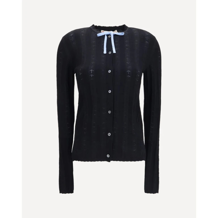 Wool and silk Cardigan with bow Female 42