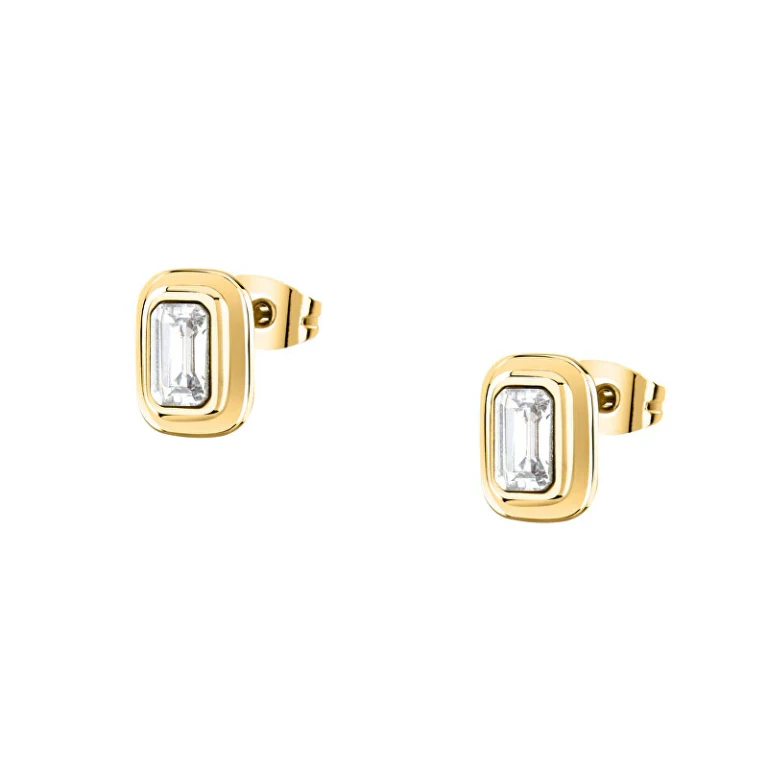 Gold-Plated Earrings with Cubic Zirconia T-Design Tjaxa28