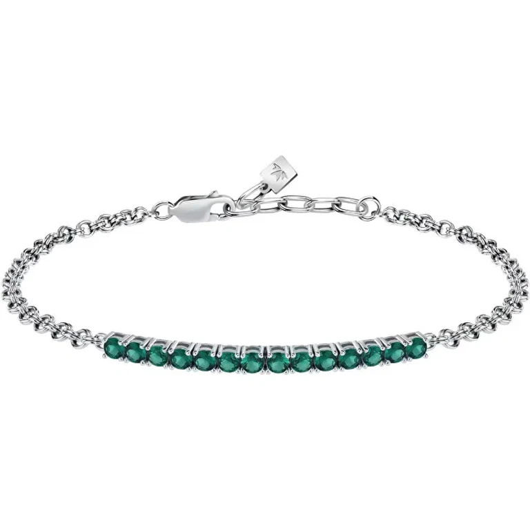 Modern Silver Bracelet with Tennis Zirconia Satt20
