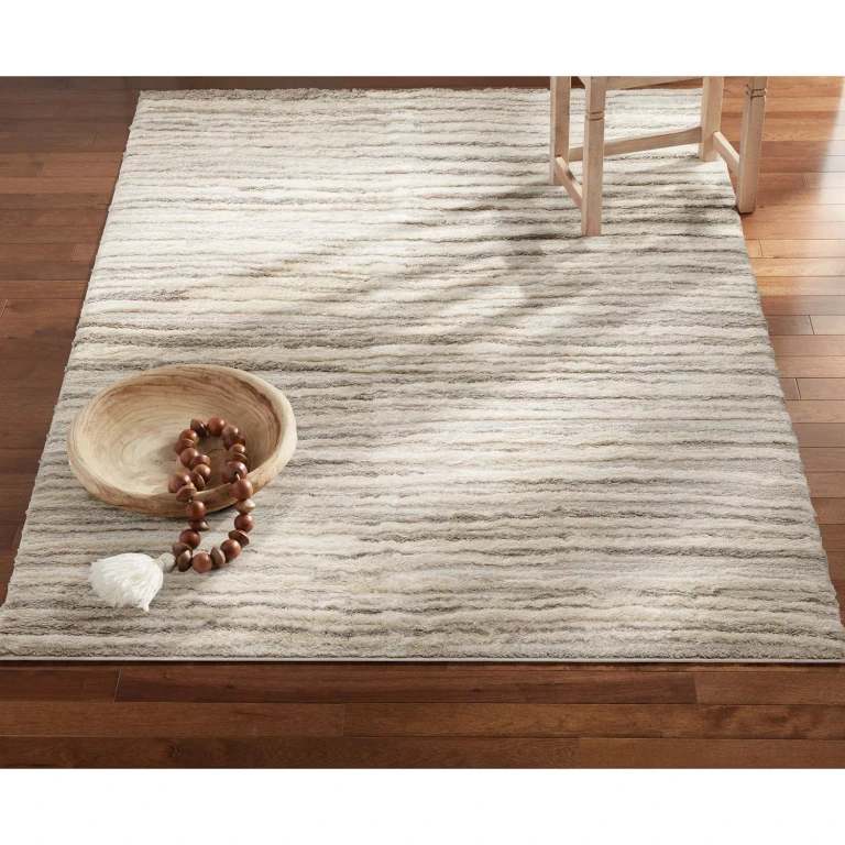 Area Rug, Assorted Designs & Sizes:- 6'x9', Grey/Ivory