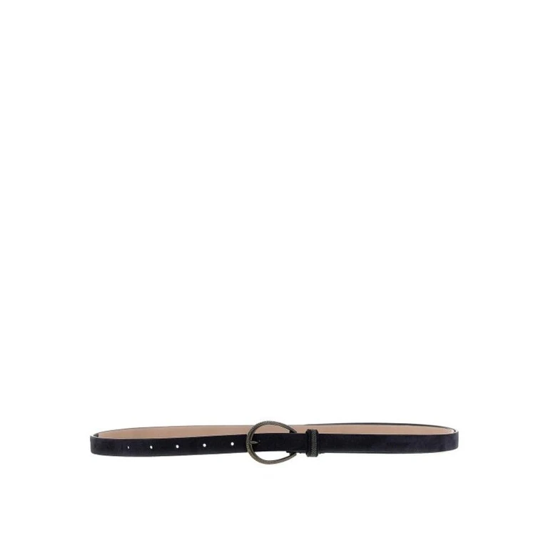 WOMEN'S NIGHT SKY LEATHER SLIM BELT OVAL BUCKLE