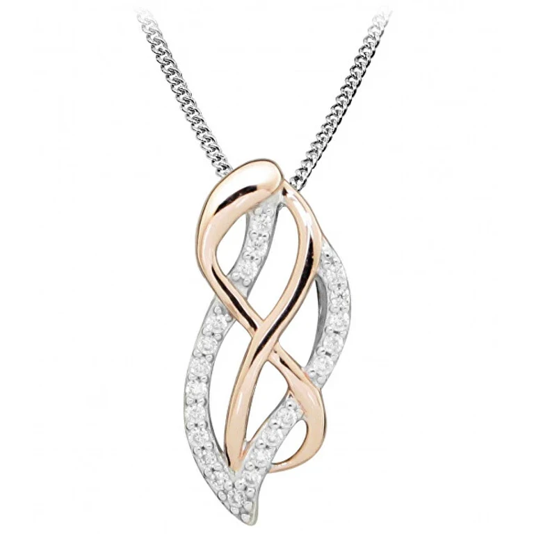 Elegante Bicolor Necklace with Zircons Sc433