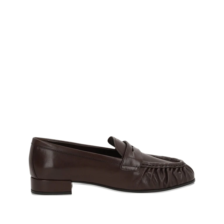 Pleated Leather Loafers
