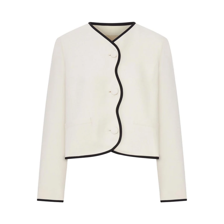 Freizeitjacke in Vanille/Schwarz