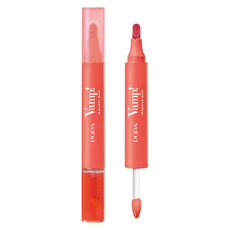 Vamp! Marker Duo - Lip marker and oily lip gloss 009 - Jelly Coral 4 ml