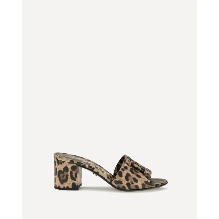 Leopard print leather Mules Female 36