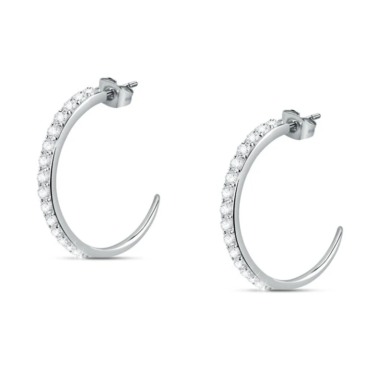 Glossy Steel Hoop Earrings Poetica Sauz33
