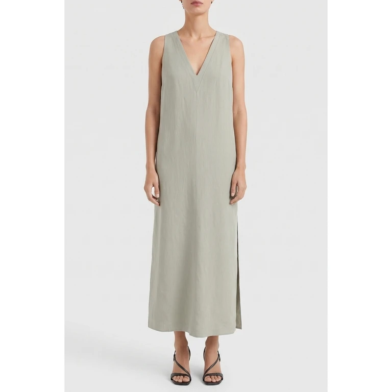 Wolight Green Linen Blend Dress
