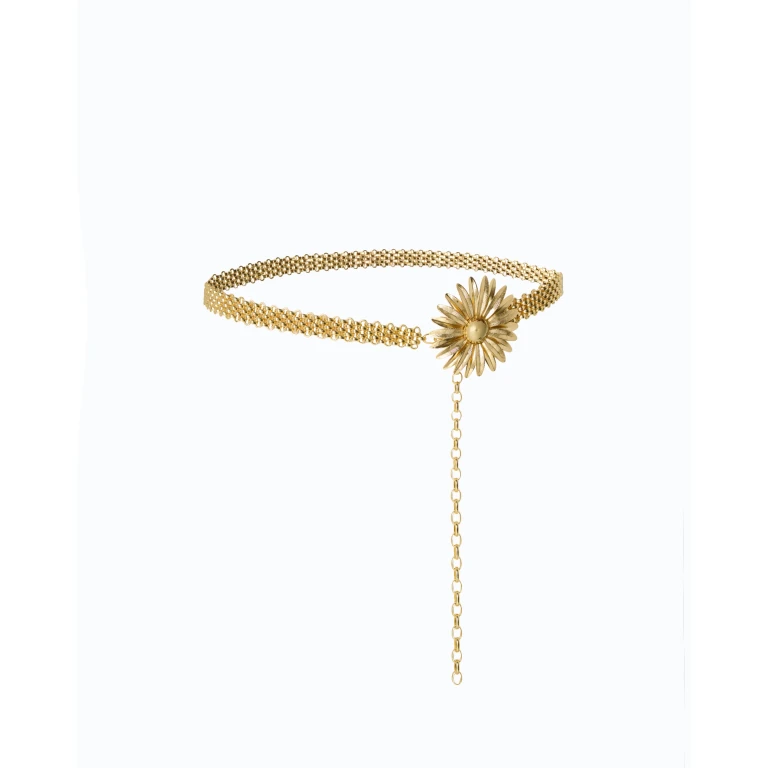 Ceinture chaîne avec fleur 1,5 cm - XS-S