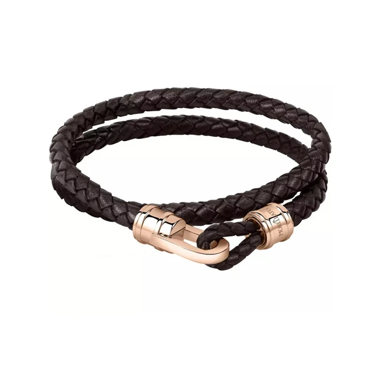 Double Leather Bracelet Brown Moody Sqh3 - Length: 40 Cm