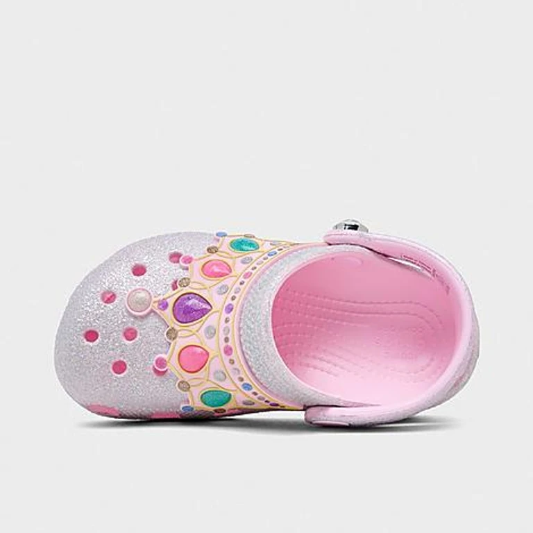 Crocs IAM Princess Glitter Clog Shoes in Pink Multi