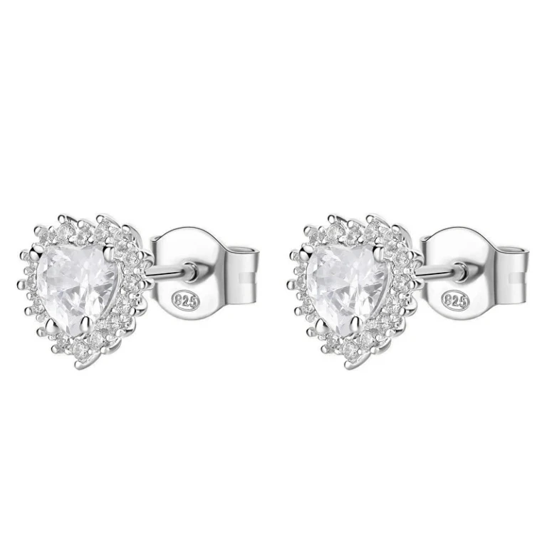 Silver earrings fantasy white infinity FIW59