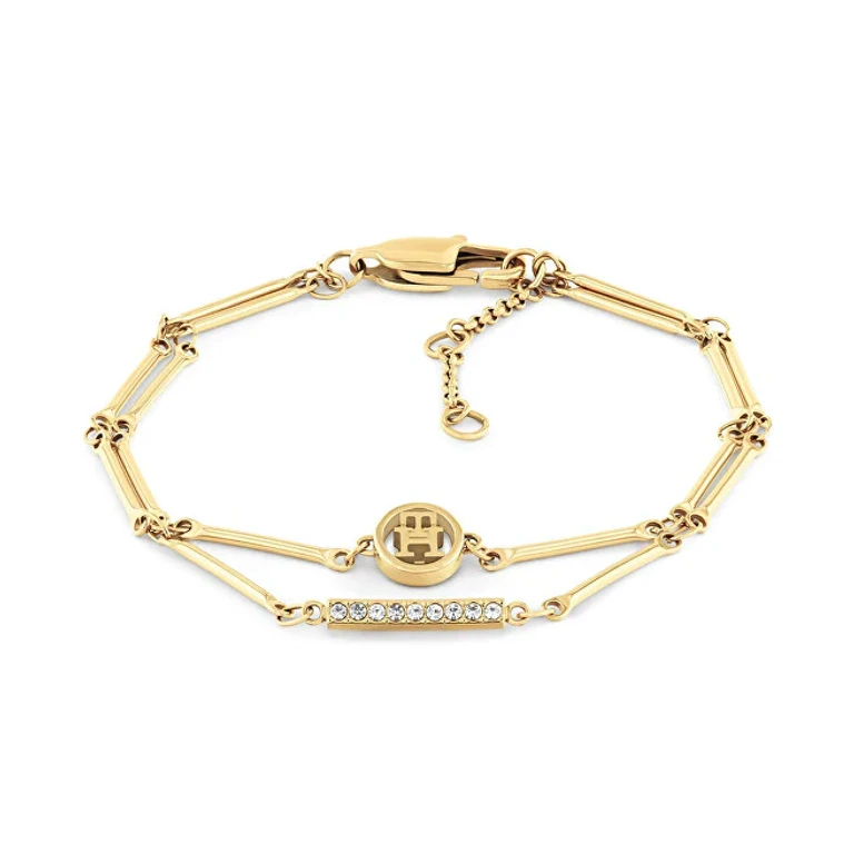 Fashion Double Gold-Plated Bracelet with Crystals 2781000