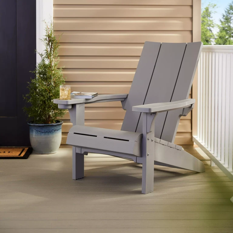 Seabrook Modern Adirondack Chair with Integrated Cupholder:- Grey