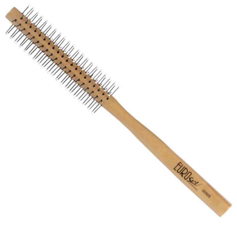 Circular wooden brush Eurostil with 9 mm nylon balls, 1 piece