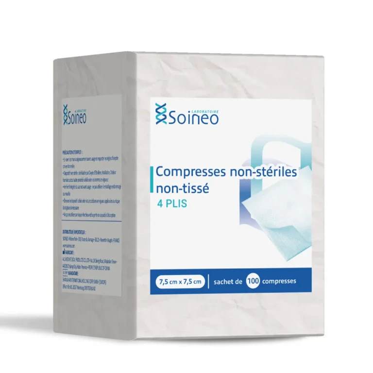 Non-sterile non-woven compresses 4 folds 10x10cm x100
