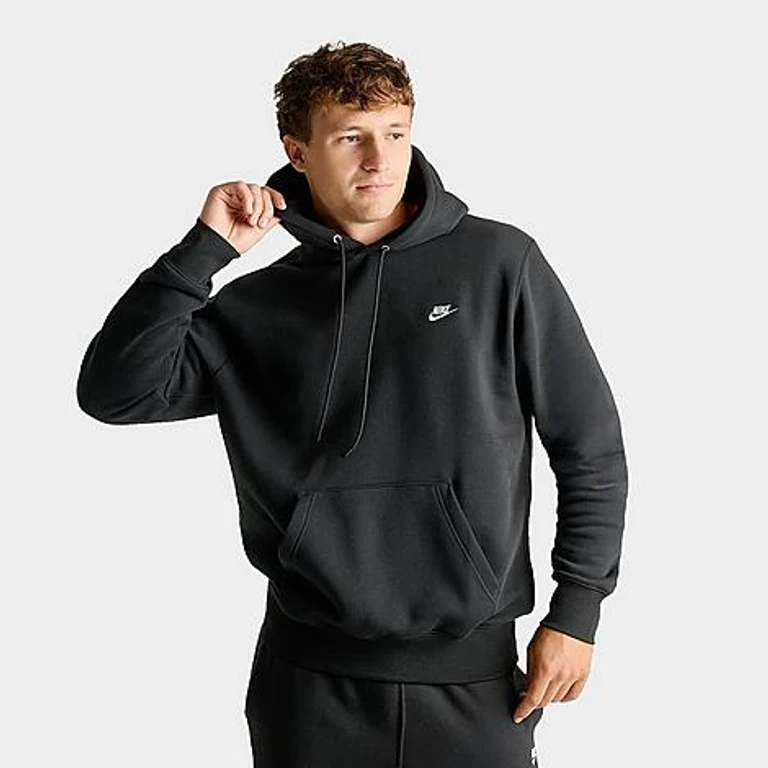 Nike Men's Club Fleece Premium Embroidered Pullover Hoodie in Black/Multi Size: XS