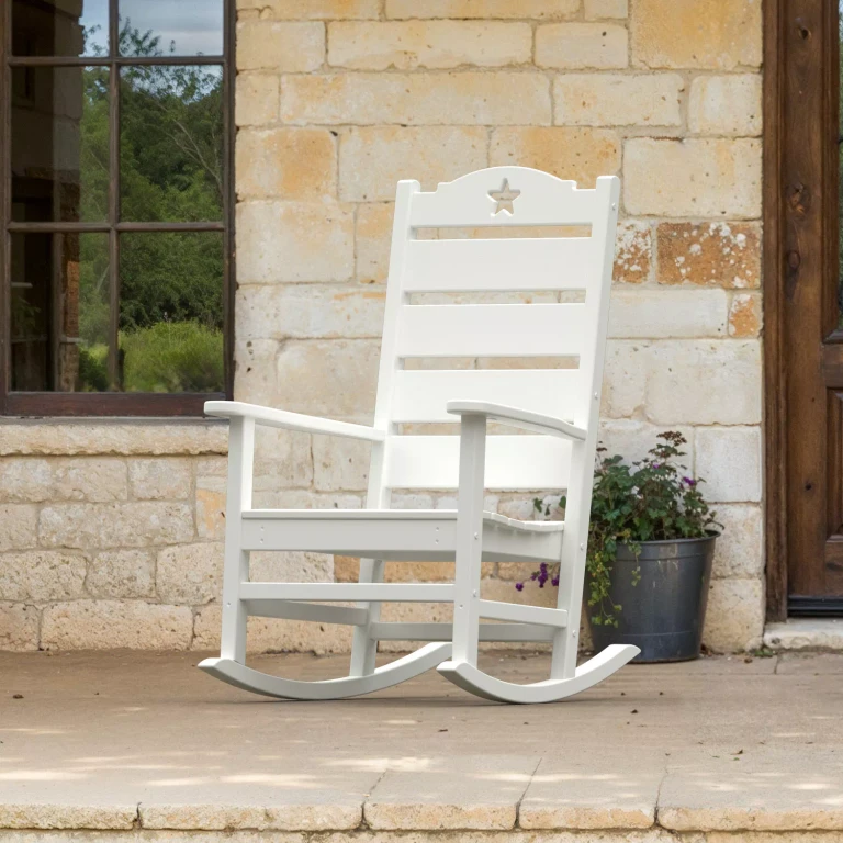 Texas Star Rocking Chair:- White