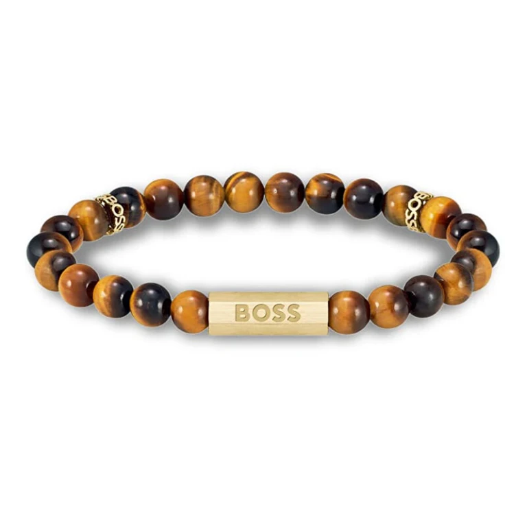 Trendy Bracelet With Beads And Tiger Eye Sphere 1580661 - Length: 19 Cm