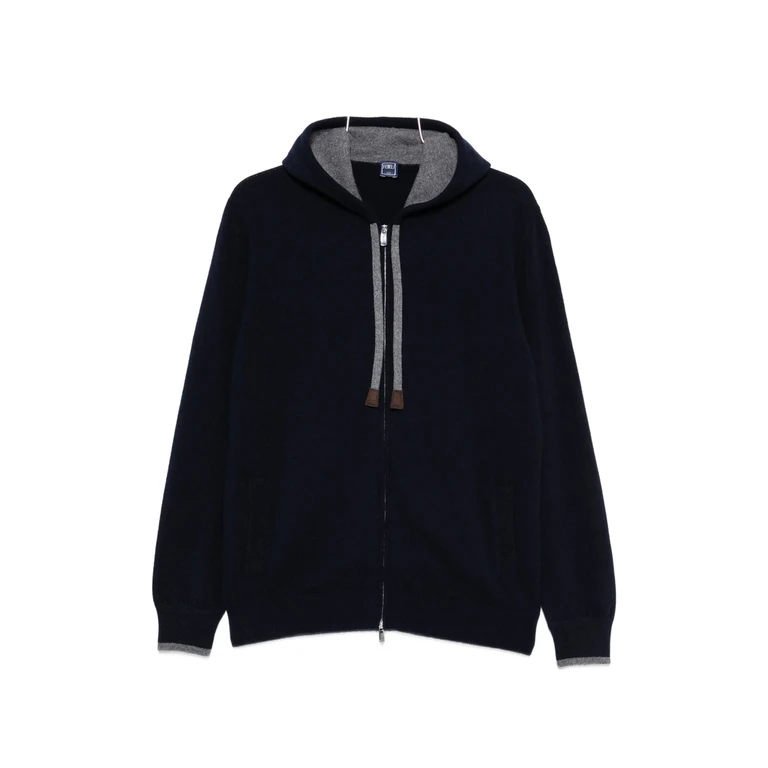 Davis Zip-up Drawstring Knitted Hoodie