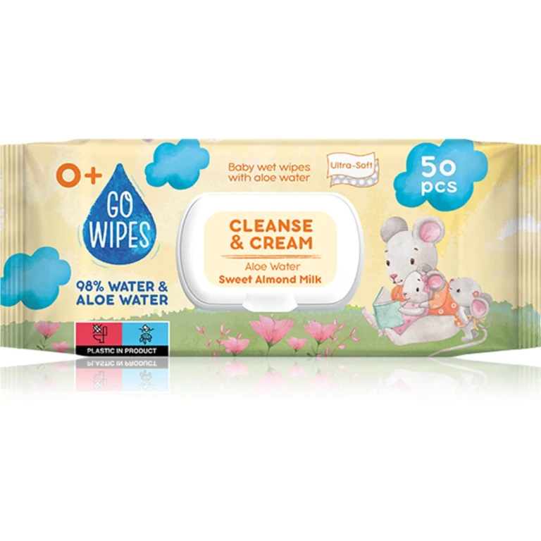 Cleanse & Sweet Almond Milk Cream Baby Wipes With Aloe Vera 0+ 50 Pcs