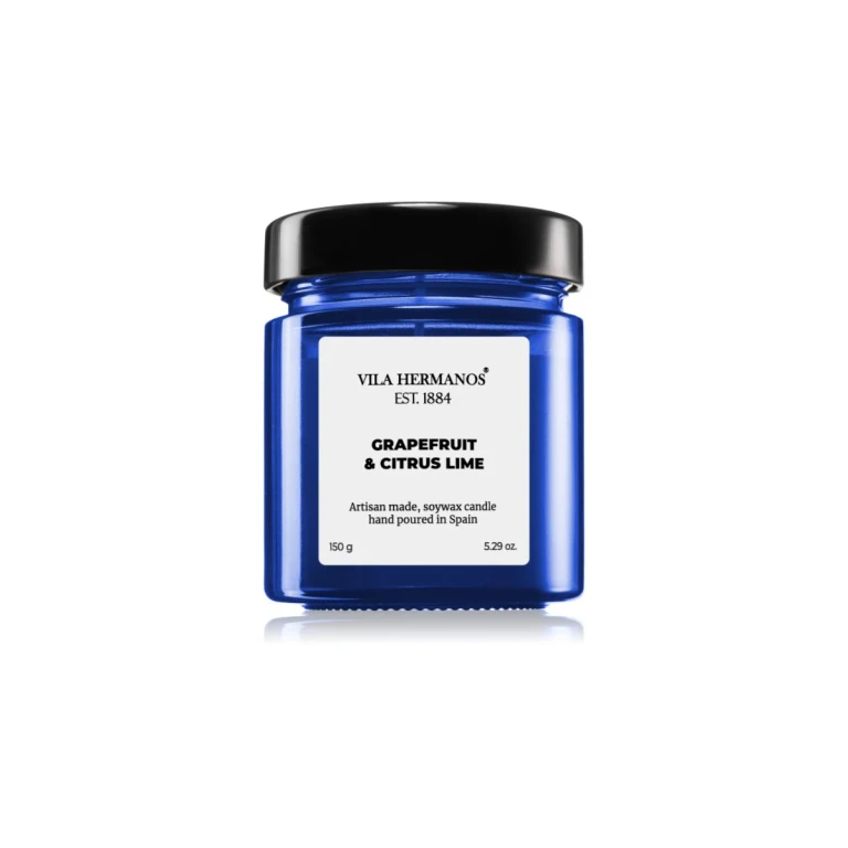 Apothecary Cobalt Blue Grapefruit & Citrus Lime scented candle 150 g