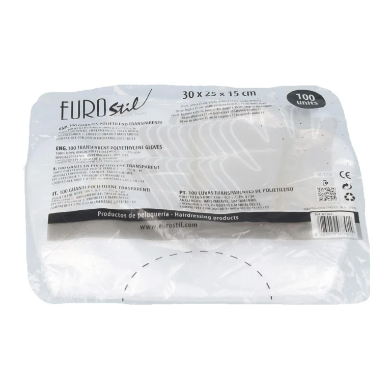 Transparent disposable gloves Eurostil Pack of 100 units