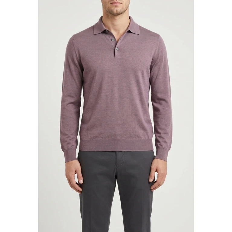 Mauve Wool Silk Knit Sweater