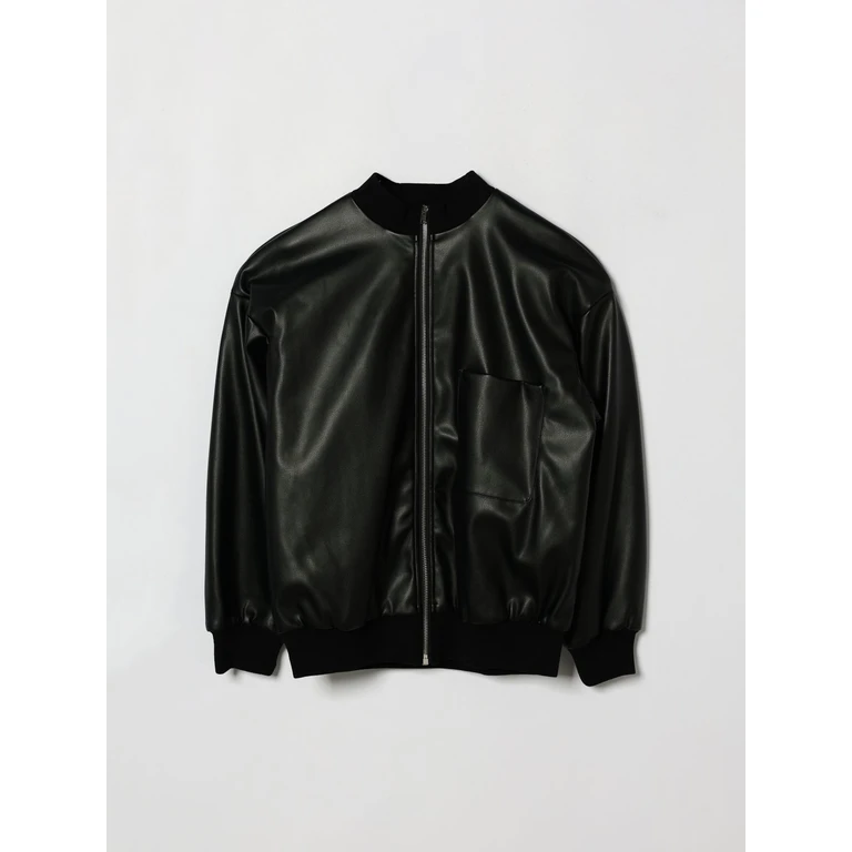 Veste bomber garçon Marni en similicuir noir