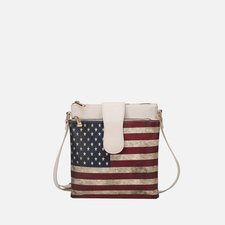 by Mia K. - Josephine Printed Flag Crossbody Bag