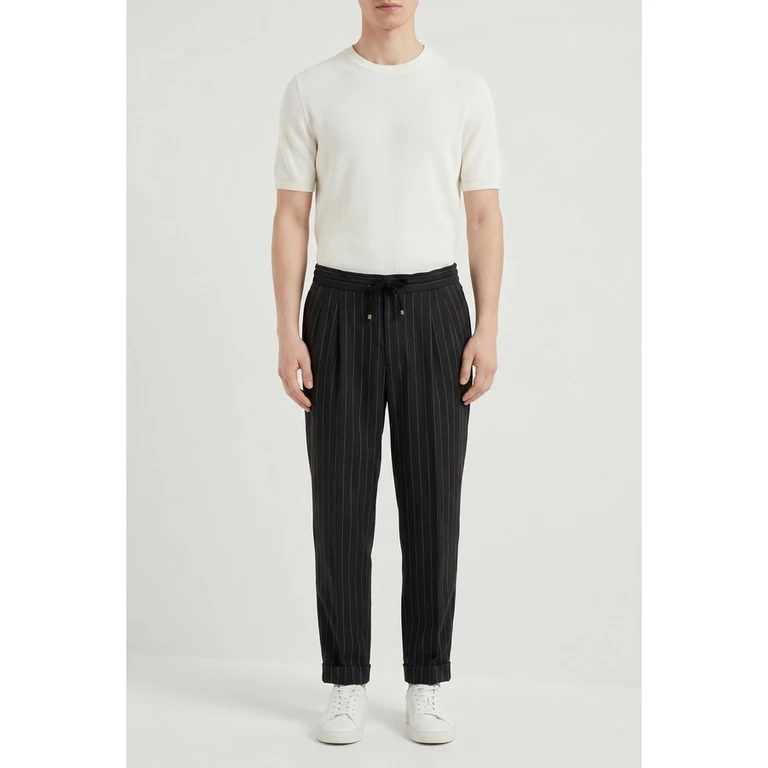 Black Linen Relaxed Trousers