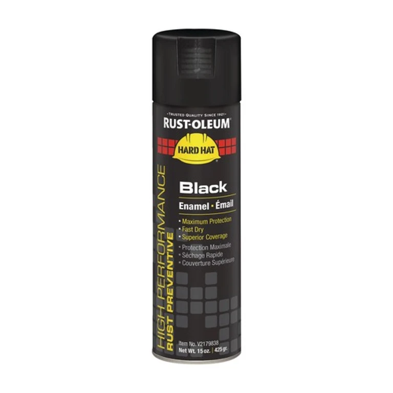 RSTV2179838CT 15 oz Hard Hat High Performance V2100 System Rust Preventive Enamel Spray Paint - Gloss Black (6/Carton)