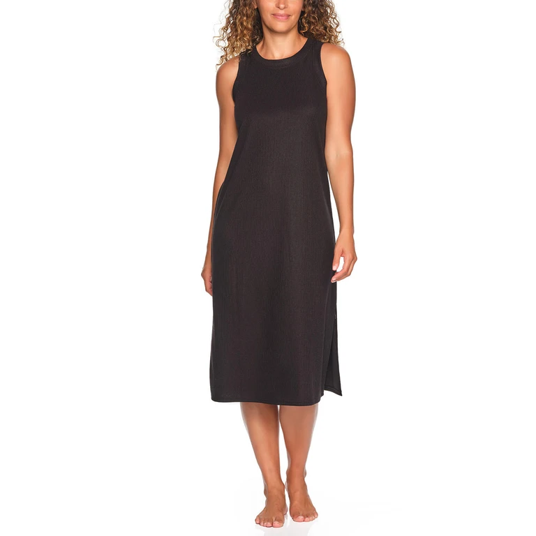 MIDI TANK SLEEP DRESS:- Black, S