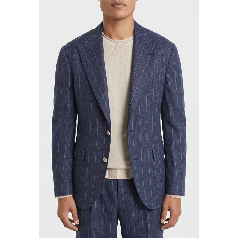 Navy Wool Tailored Blazer