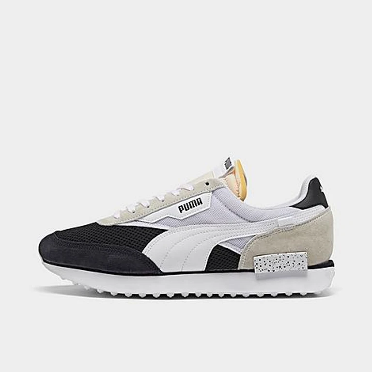 Men's Puma Future Rider RIP Casual Shoes in White/Black Size: 7.5