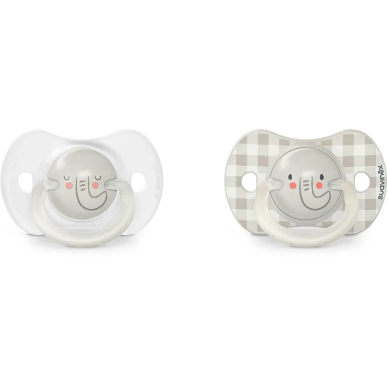 Night & Day Physiological 6-18 months pacifier Grey Elephant 2 pieces
