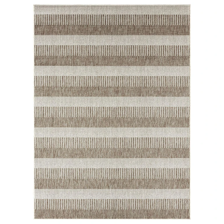 Nicole Miller New York Patio Country Charlotte Modern Stripe Indoor/Outdoor Area Rug 5'2'x7'2':- 5'2'x7'2'