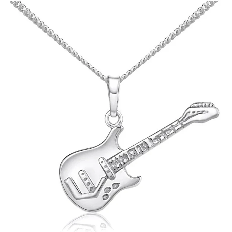 Silver Guitar Pendant Silvegob10526Zt