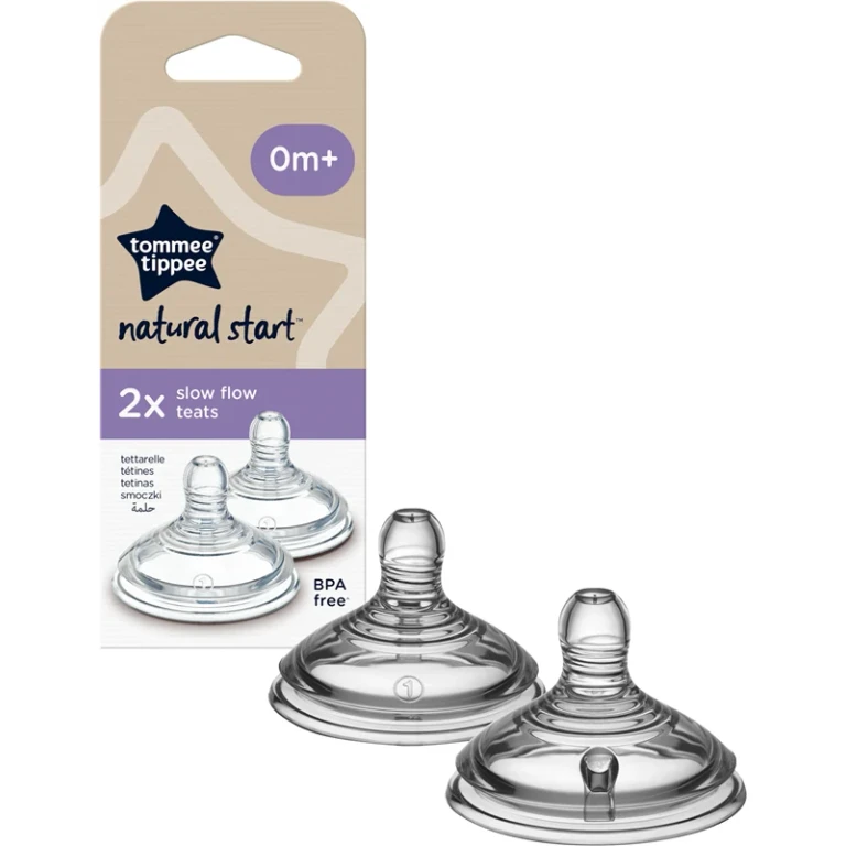 Natural Start Anti-Colic Teat Slow Flow Bottle Teat 0 Months+ 2 Pieces