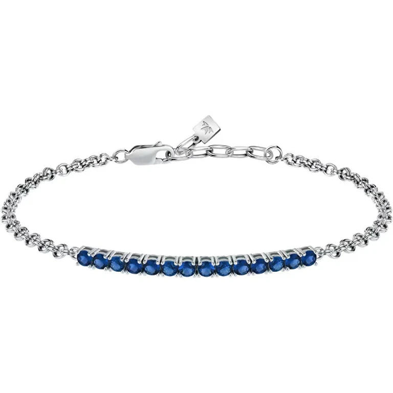 Modern Silver Bracelet with Zirconia Tennis Satt18