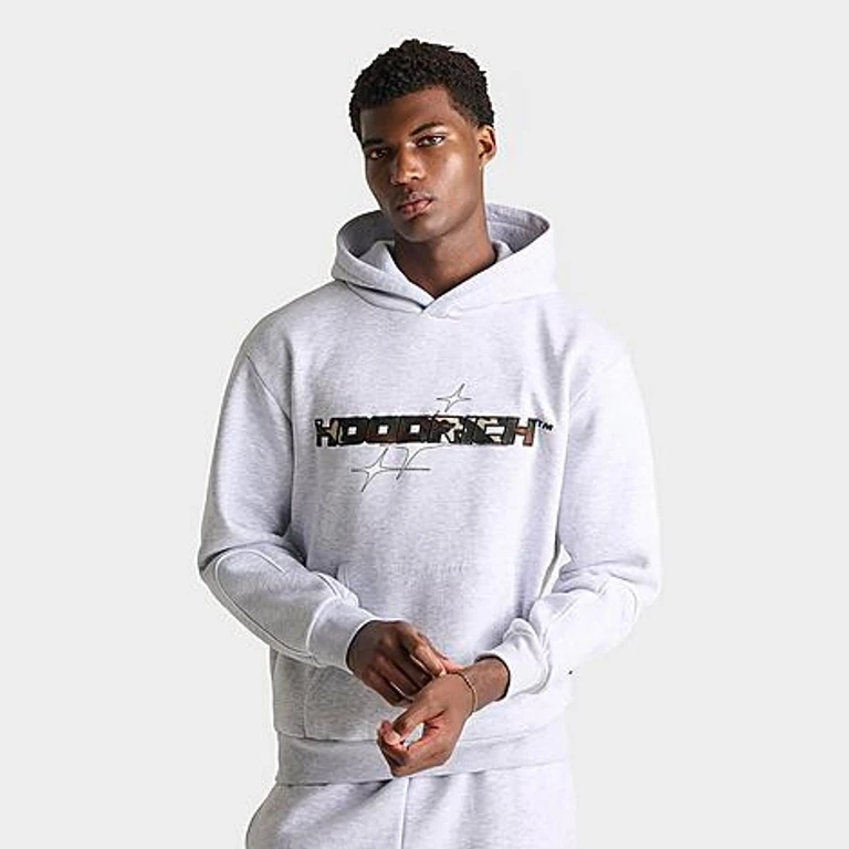 Hoodrich Men's Ryder Fleece Pullover Hoodie in Grey Heather Size: Small