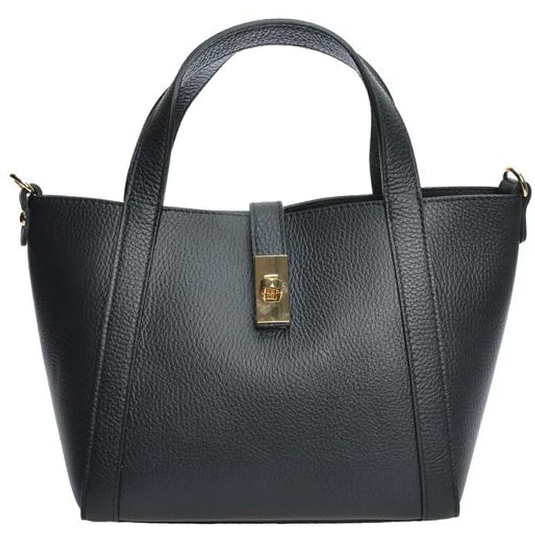 Women's Leather Handbag in colored black