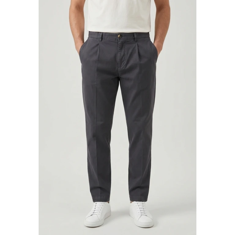 Dark Grey Pleated Trousers