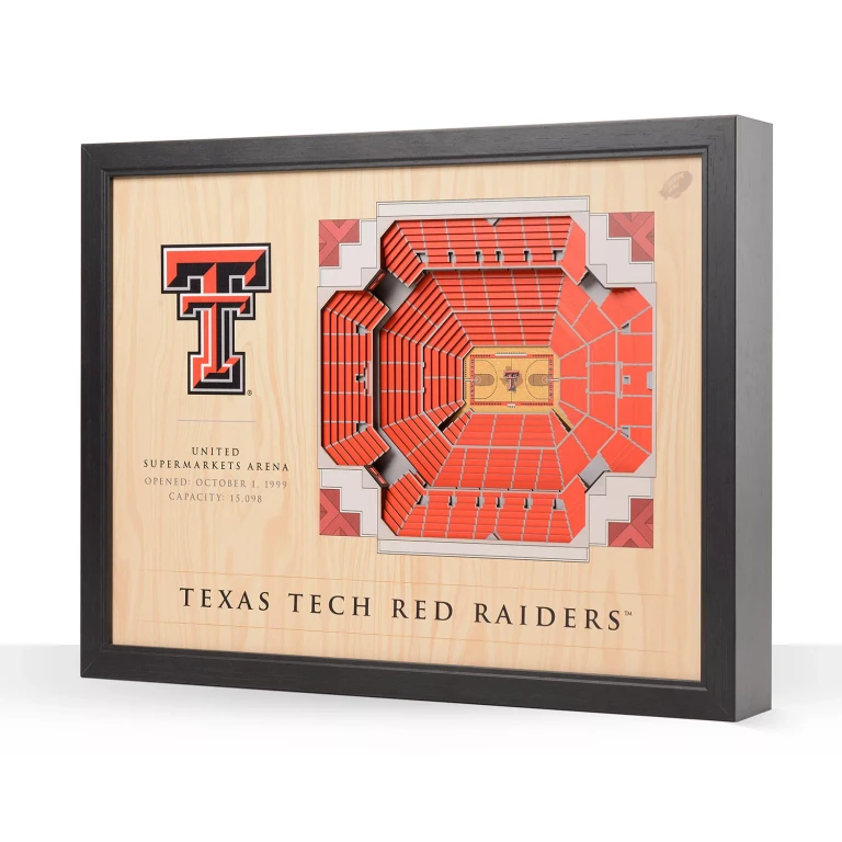 Texas Tech Red Raiders 25-Layer Football Stadium View 3D Wall Art