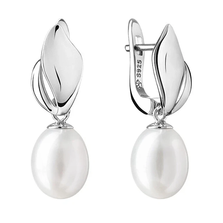 Silver Earrings With Real White Pearls Maeve Grp19481Ew