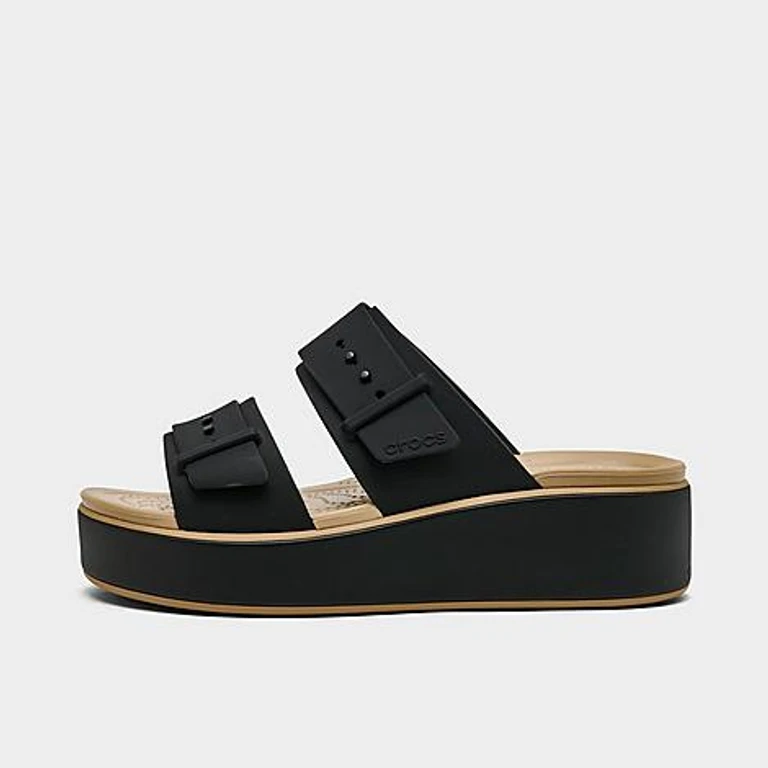 Women's Brooklyn Matte Wrap Low Wedge Sandals in Black Cashew Size: 5.0