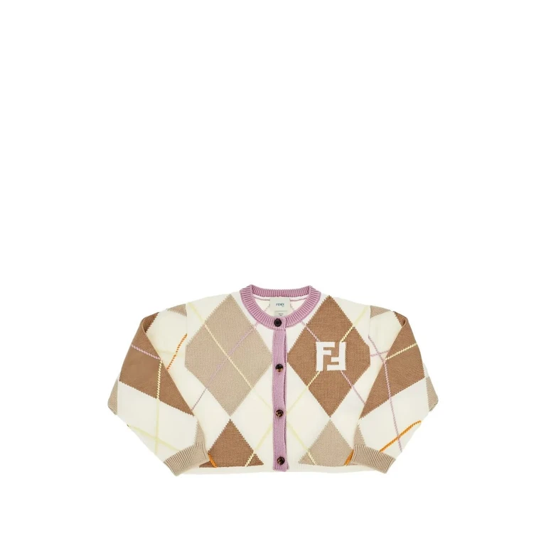 Sweater Mixed Pattern "Ff Argyle Knit"